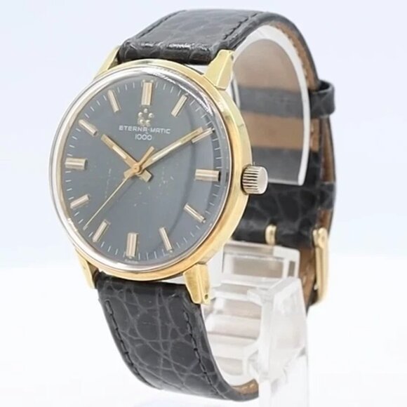 Vintage Eternamatic 432 T Grey Dial Men's Automatic Wristwatch 1478K Swiss - Picture 1 of 5